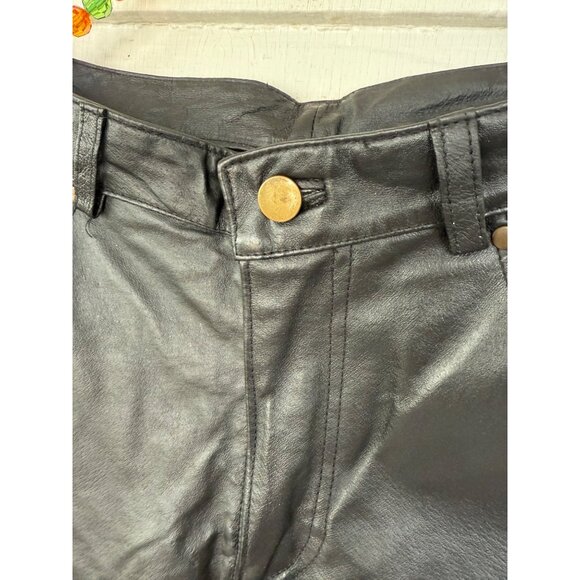 Vintage 90's Bagazio Mens Soft Leather Biker Pants Size 32 - Picture 5 of 16